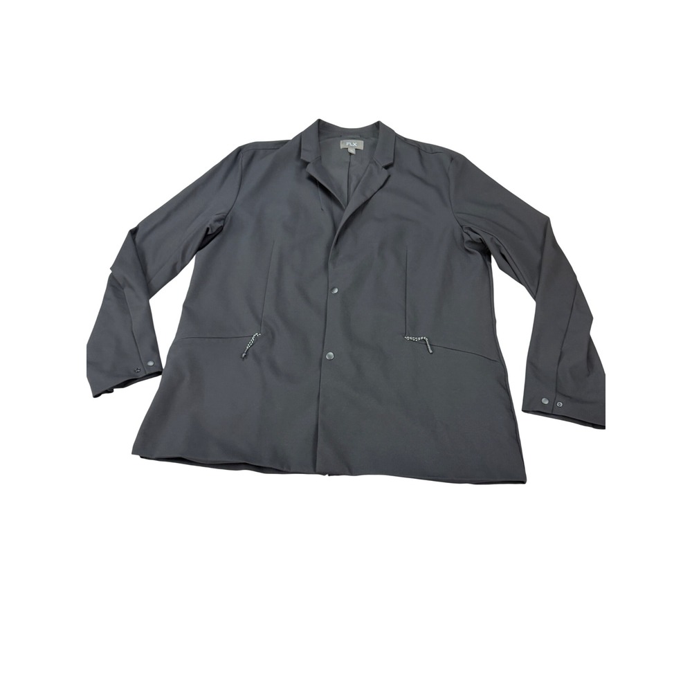 FLX Mens XXL Black‎ Unstructured Tech Blazer Stretch Lightweight Jacket 4305